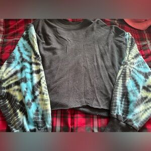 PINK Tie-Dye Sleeve Sweatshirt
